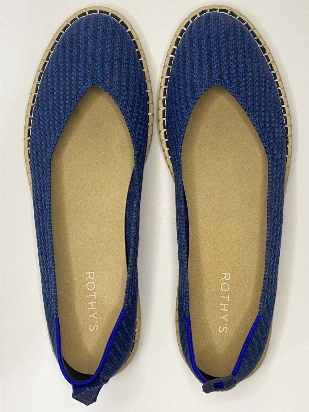 Rothy’s The Espadrille Flats | Women’s US 13 (EU 43) | Navy Blue Knit | EUC/NEW